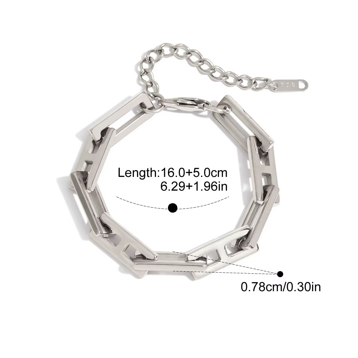 Ensemble collier et bracelet hip-hop personnalisé Yori pour femme, en métal résistant au ternissemen