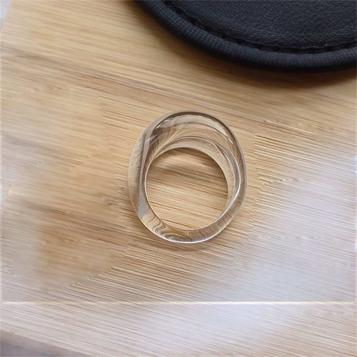 Bague en résine acrylique transparente pour femmes, grand anneau carré Transparent, bandes de mariag