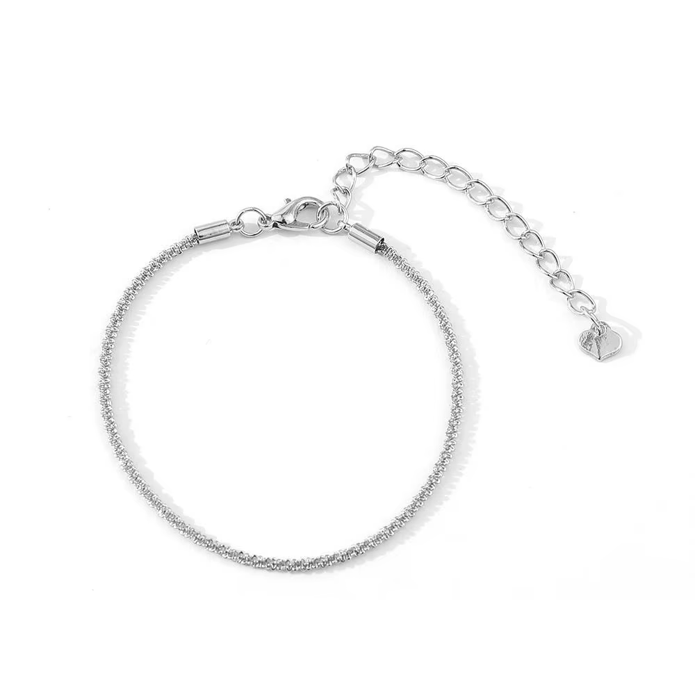 Bracelets de cheville réglables à pampilles en biscuits pour femmes, bracelet de rinçage brillant, t