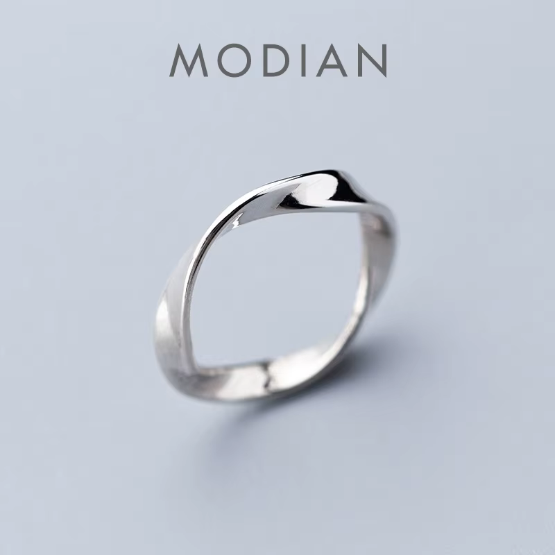 Modian minimaliste Spin vague anneaux pour les femmes mode 925 en argent Sterling Simple géométrique