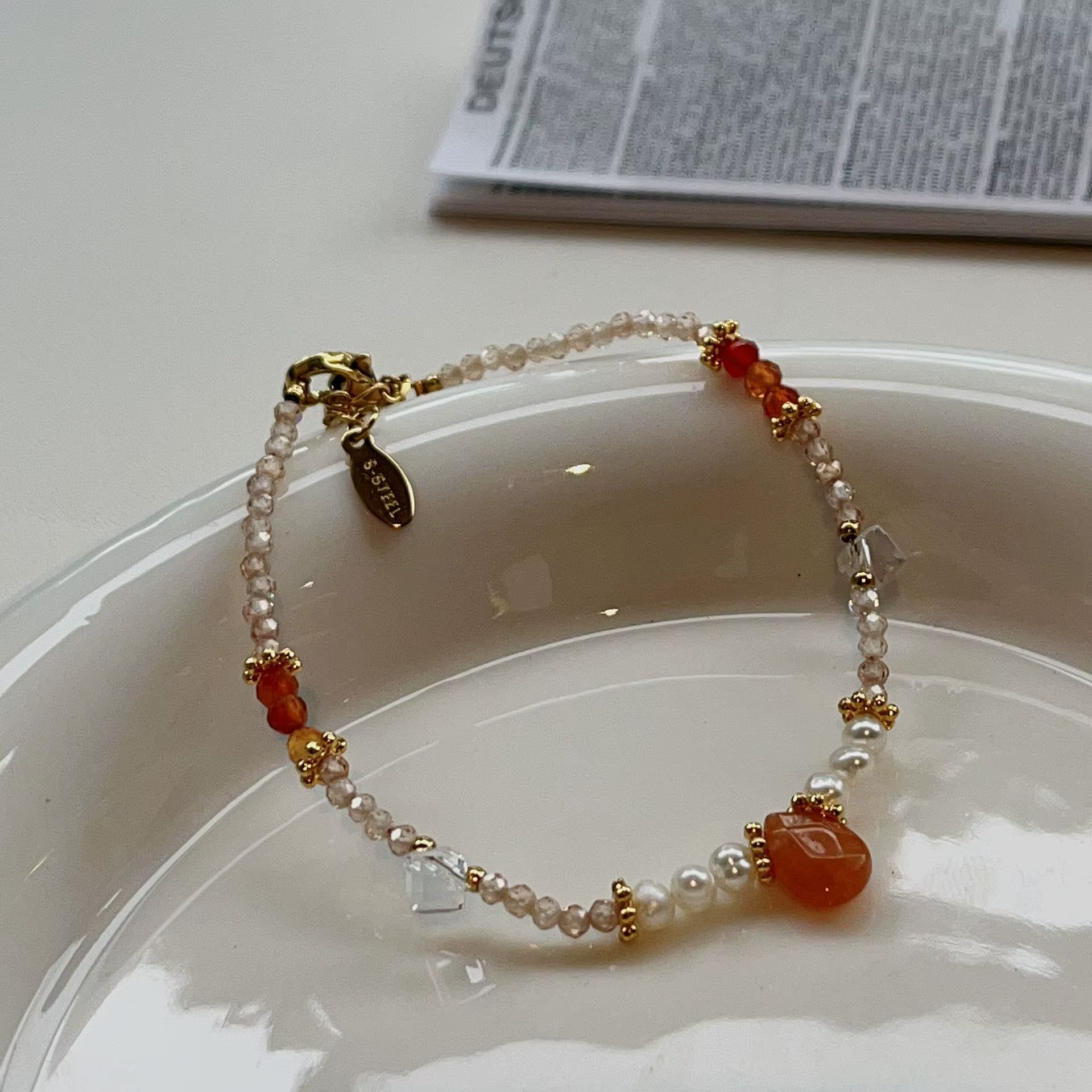 Ensemble de bijoux en or 14 carats remplis de perles d'eau douce naturelles pour femmes, collier et 