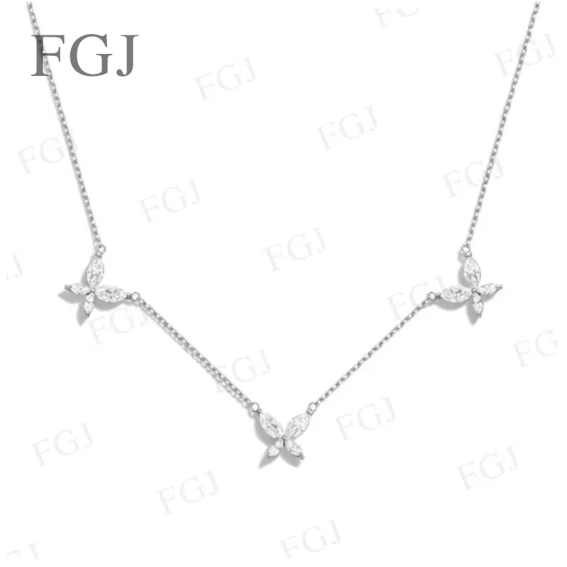 Collier pendentif en Moissanite certifié GRA, coupe Marquise, couleur D, VVS1, en argent Sterling 92