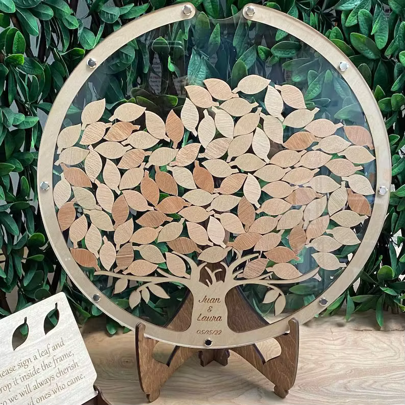 TREE & LEAVES Alternative du livre d'or de mariage, livre d'or de mariage, livre d'or d'arbre, livre