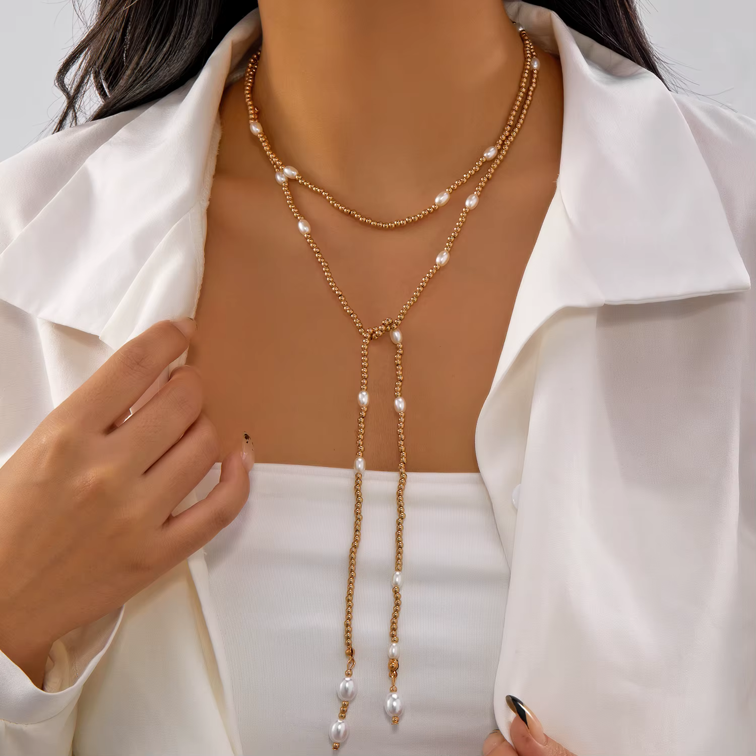 Boho – collier Long de perles CCB irrégulières pour femmes, Hip Hop, créatif, Sexy, chaîne de clavic