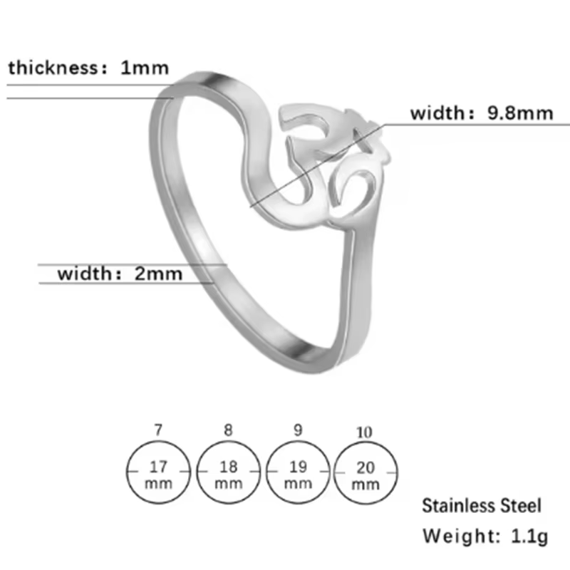Jeshayuan-Bagues de doigt en acier inoxydable pour femmes, bouddhisme Yoga Om, mandala gothique, ism