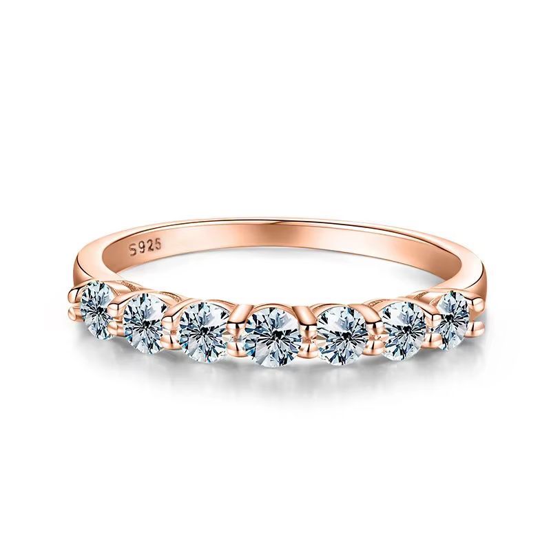 Bague en moissanite véritable Novary, argent sterling 925, alliance éternité en diamant, bagues de f