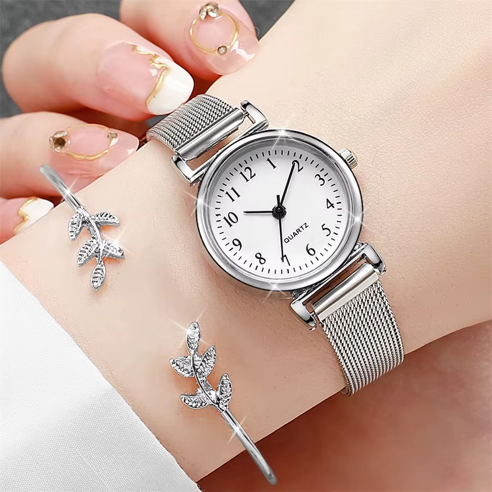 Femmes Montre de mode Bracelet décontracté montres ensemble dames Simple cadran Quartz montres robe 