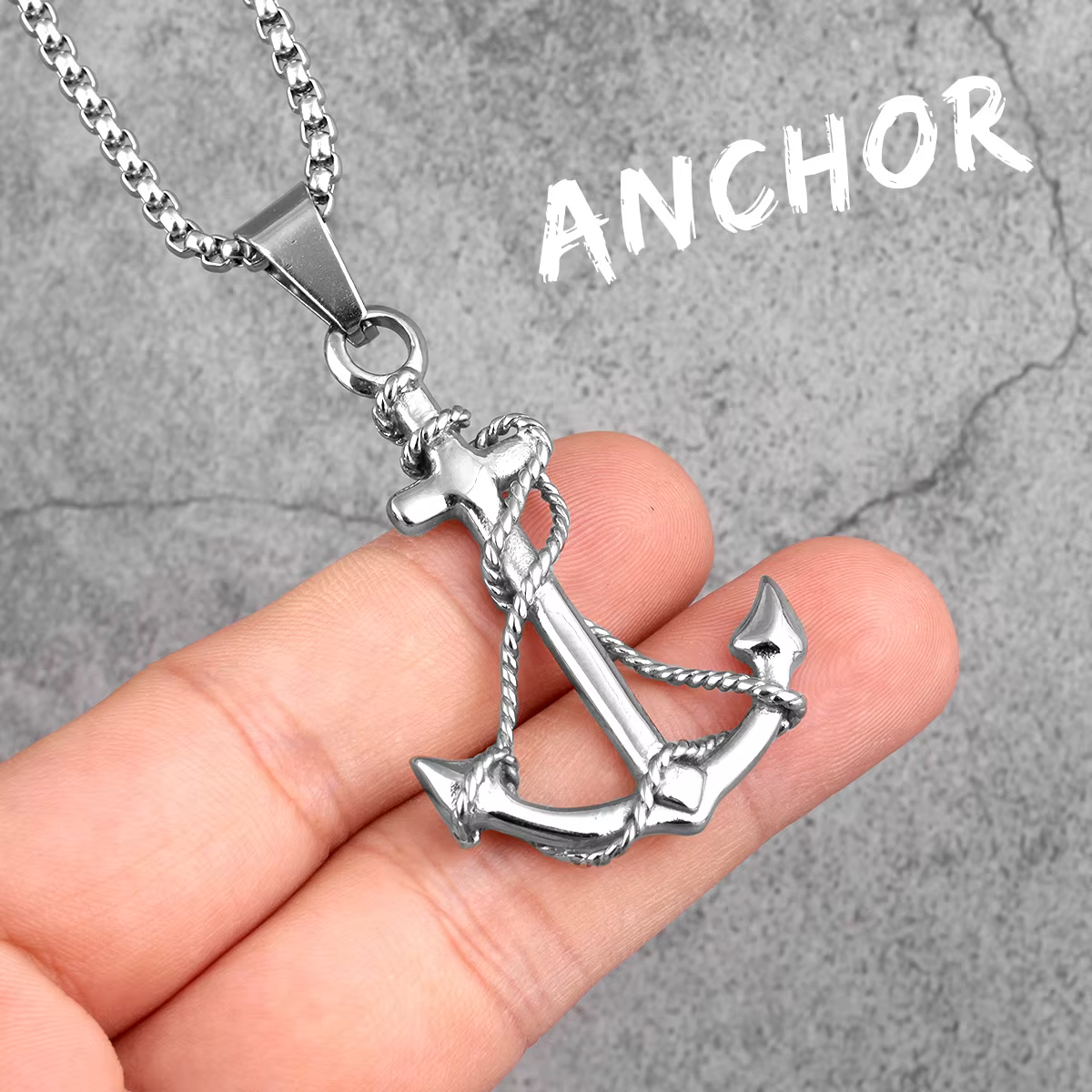 Colliers avec pendentifs ancre couleur argent doré pour hommes, chaîne Punk pour petit ami, bijoux e