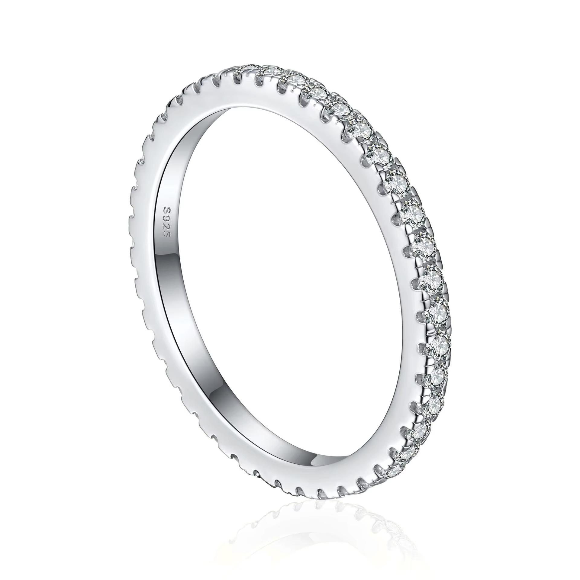 Bague en argent sterling 925 avec moissanite 100% - Super brillante - Pour femmes - Bijoux de mariag