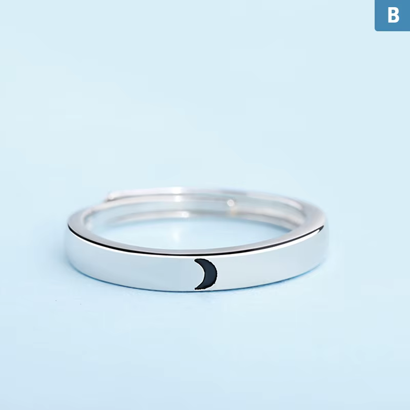 Bagues de Couple réglables en forme de soleil et de lune, ouverture à la mode, cadeau d'anniversaire