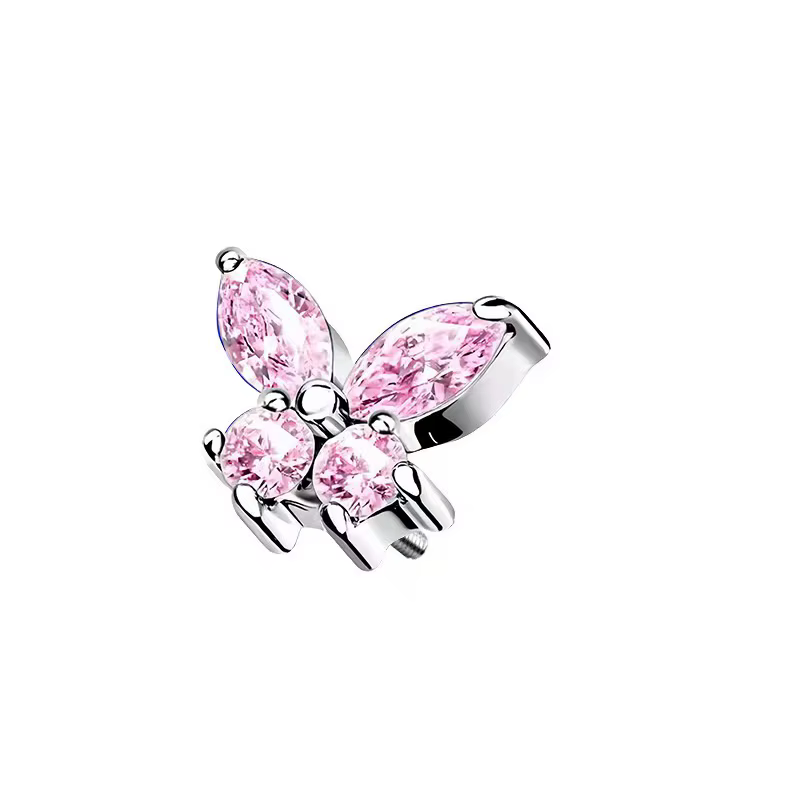 1 pièce Piercing labret papillon, clou d'oreille plat pour cartilage, accessoires de bijoux de pierc