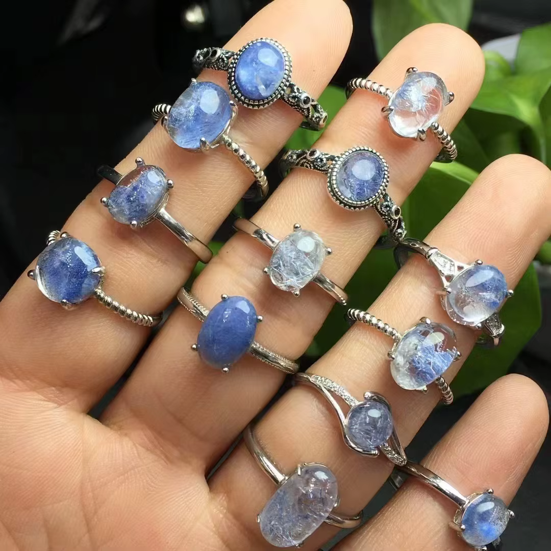 Unité une pièce 925 argent avec offre spéciale naturel Dumortierite cristal guérison mode main pierr