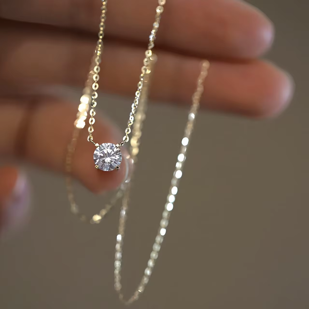 Collier en argent Sterling 925 plaqué or 18 carats, chaîne de clavicule polyvalente en Zircon brilla