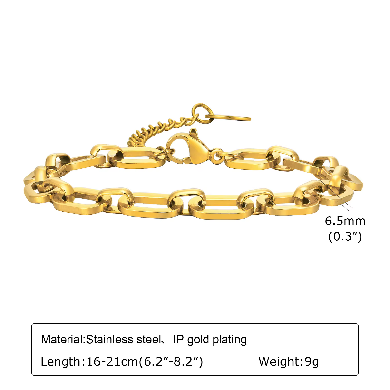 Collier à maillons épais plaqué or pour femmes, collier ras du cou en acier inoxydable à chaîne oval