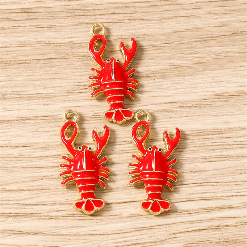 10 pièces mélange mignon vie Marine breloques émail étoile de mer homard crabe breloques pendentifs