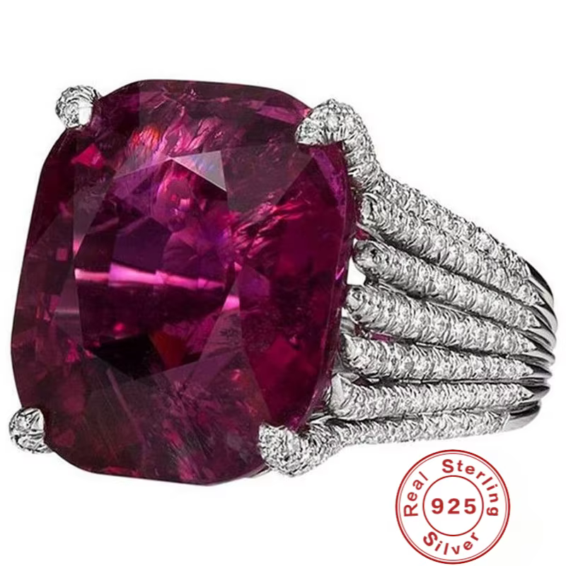 Bague classique de luxe en argent Sterling 925 massif, 3Ct AAA + Zircon, bijoux de mariage, bagues d