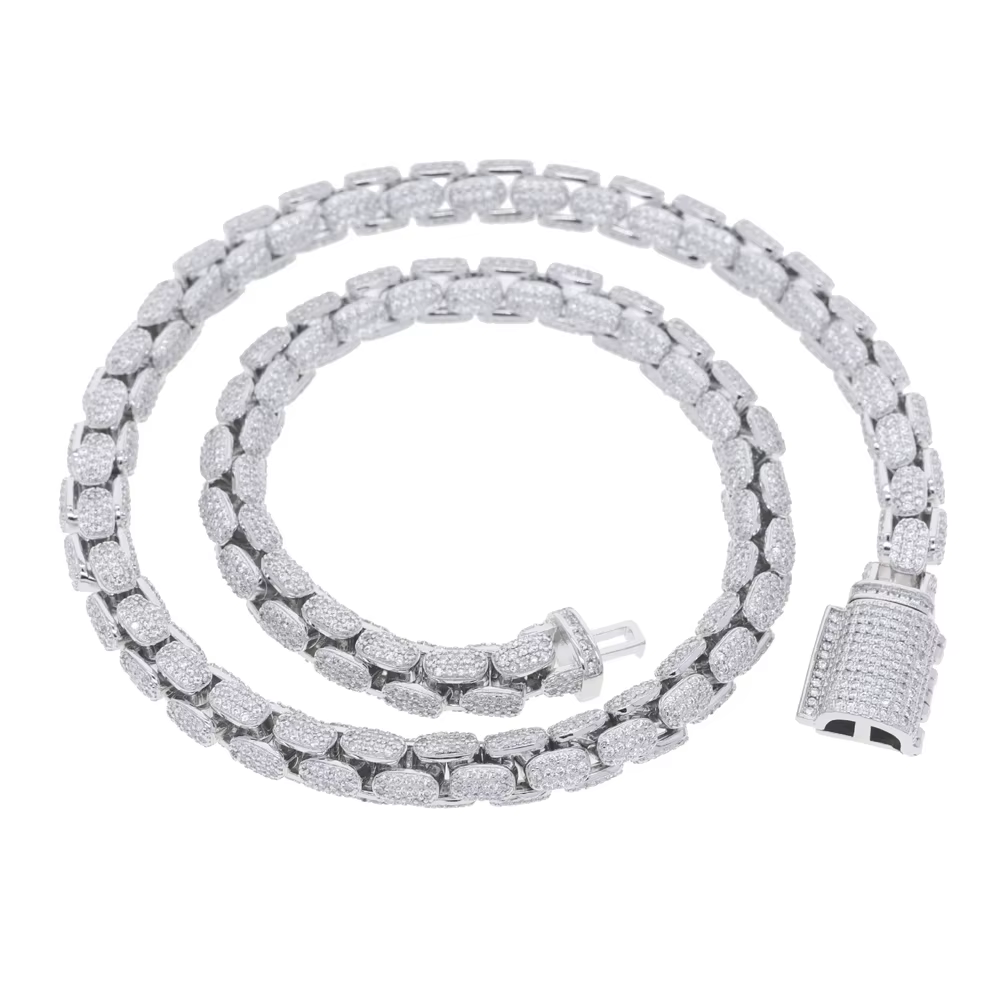 2025 nouveau Zircon pavé Reptile chaîne CZ Miami boîte fermoir cubain serpent chaîne collier Hip Hop