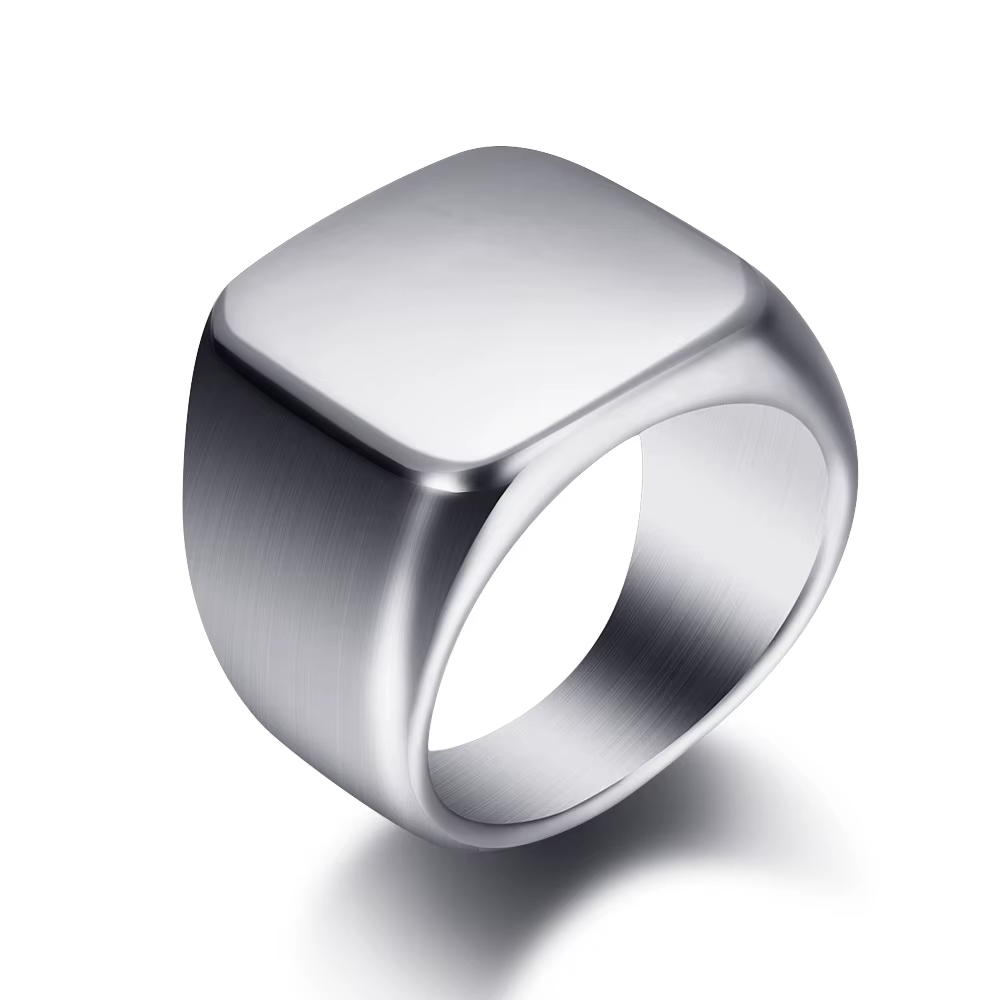 2025Vintage Simple poli 18MM 304 bague en titane en acier inoxydable