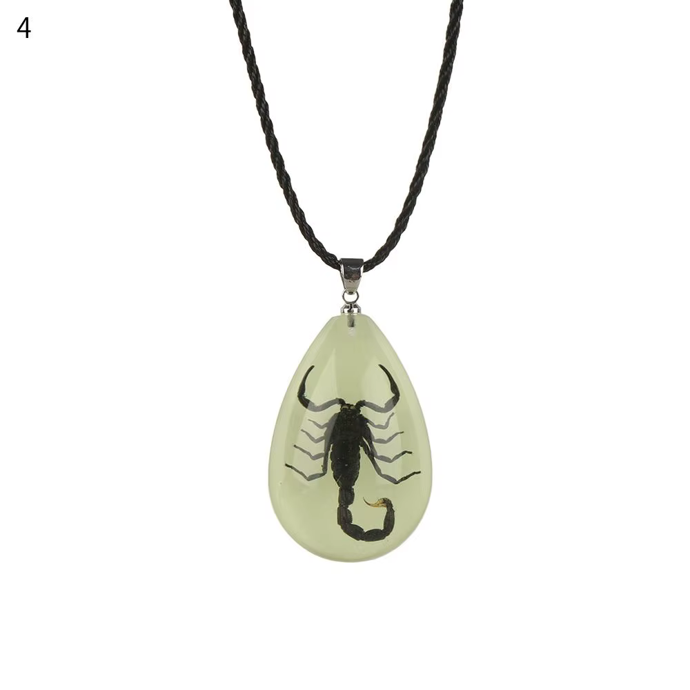 Collier vintage Scorpion JONecklace pour femme, bijoux en bronze bleu, insecte naturel, bijoux bohèm