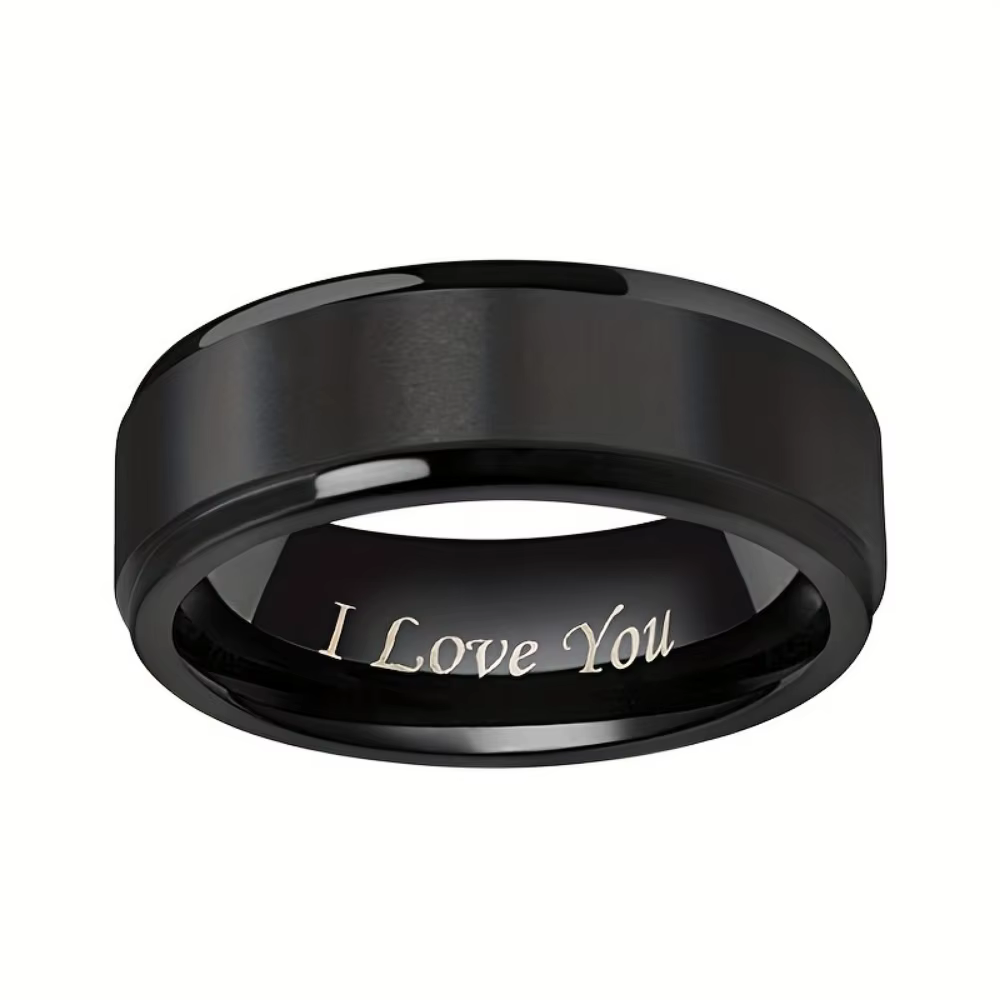 Bague en acier titane gravé I Love You, bracelet pour hommes Durable et hypoallergénique, parfait po