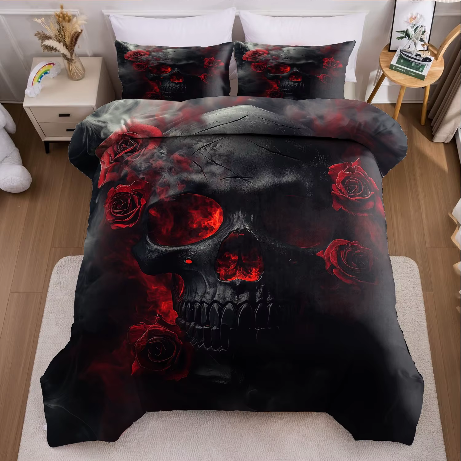 3 pièces ensemble de housse de couette sans noyau 1 housse de couette + 2 taies d'oreiller doux et l