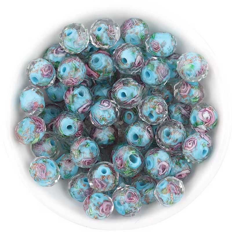 Perles de verre Rondelle de Murano, 8/10/12mm, pour la fabrication de bijoux, cristal à facettes, fl