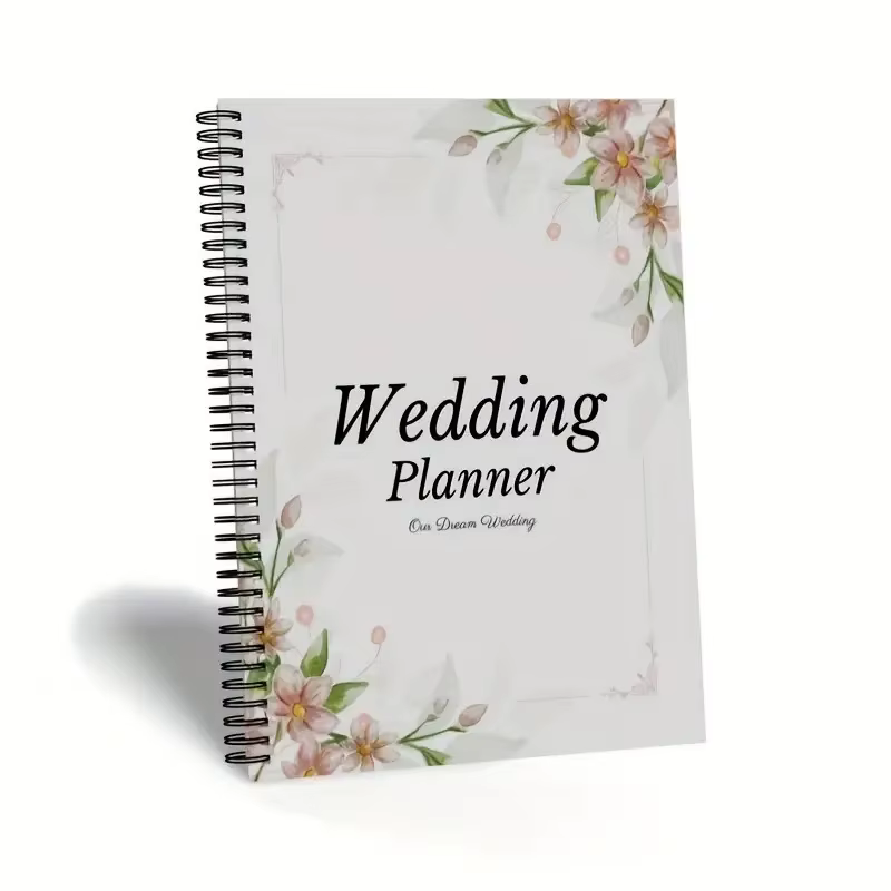 Carnet de planification de mariage rigide, organisateur de mariage, carnet de notes, agenda, calendr