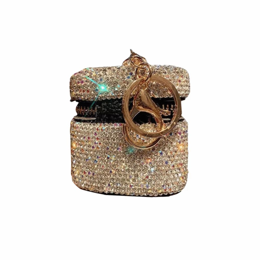 Sac de rangement orné de strass, boîte de rangement créative de luxe pour colliers, boîte à bijoux m