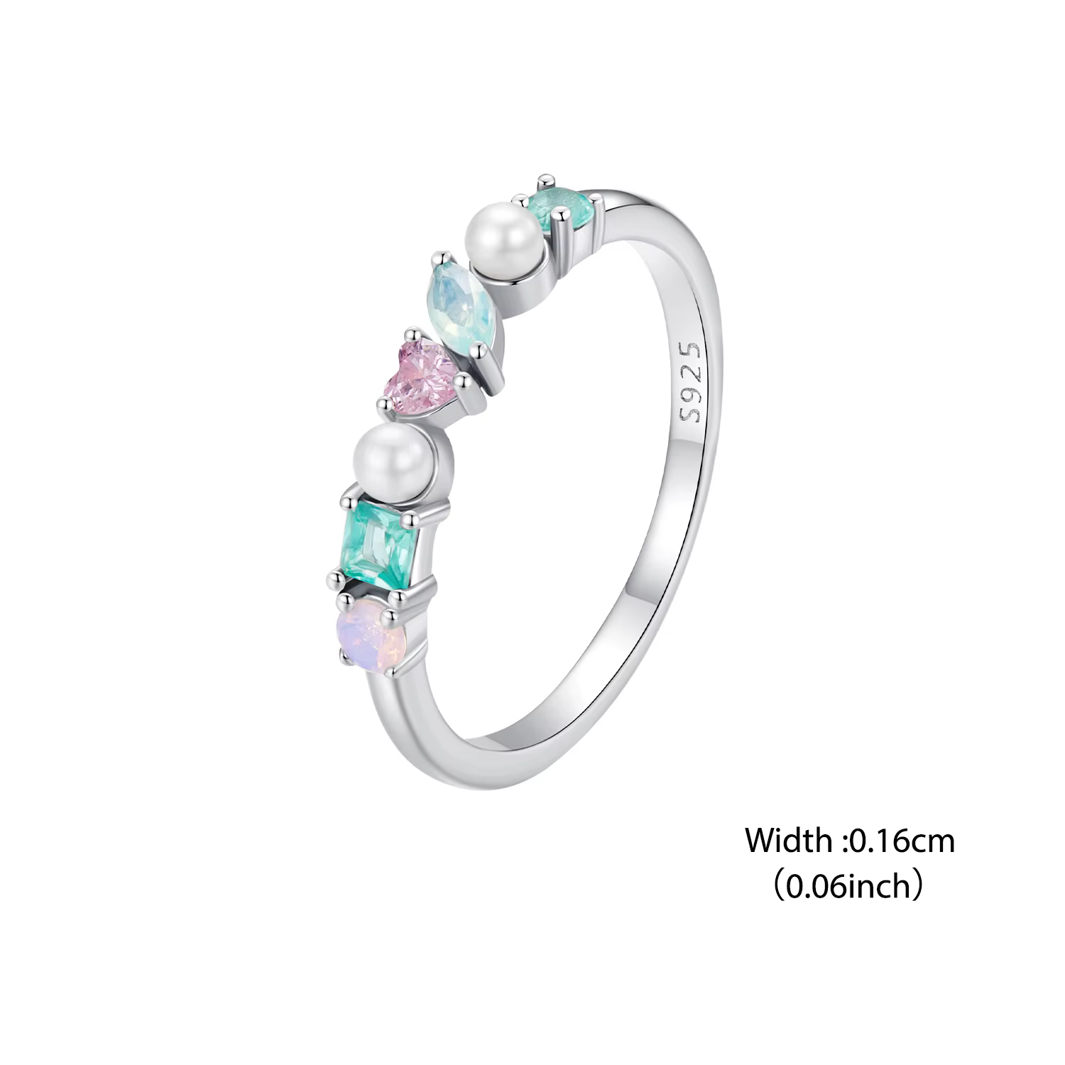 WOSTU – boucles d'oreilles en argent Sterling 925, opale colorée, ensemble de bijoux, bagues Y2K pou