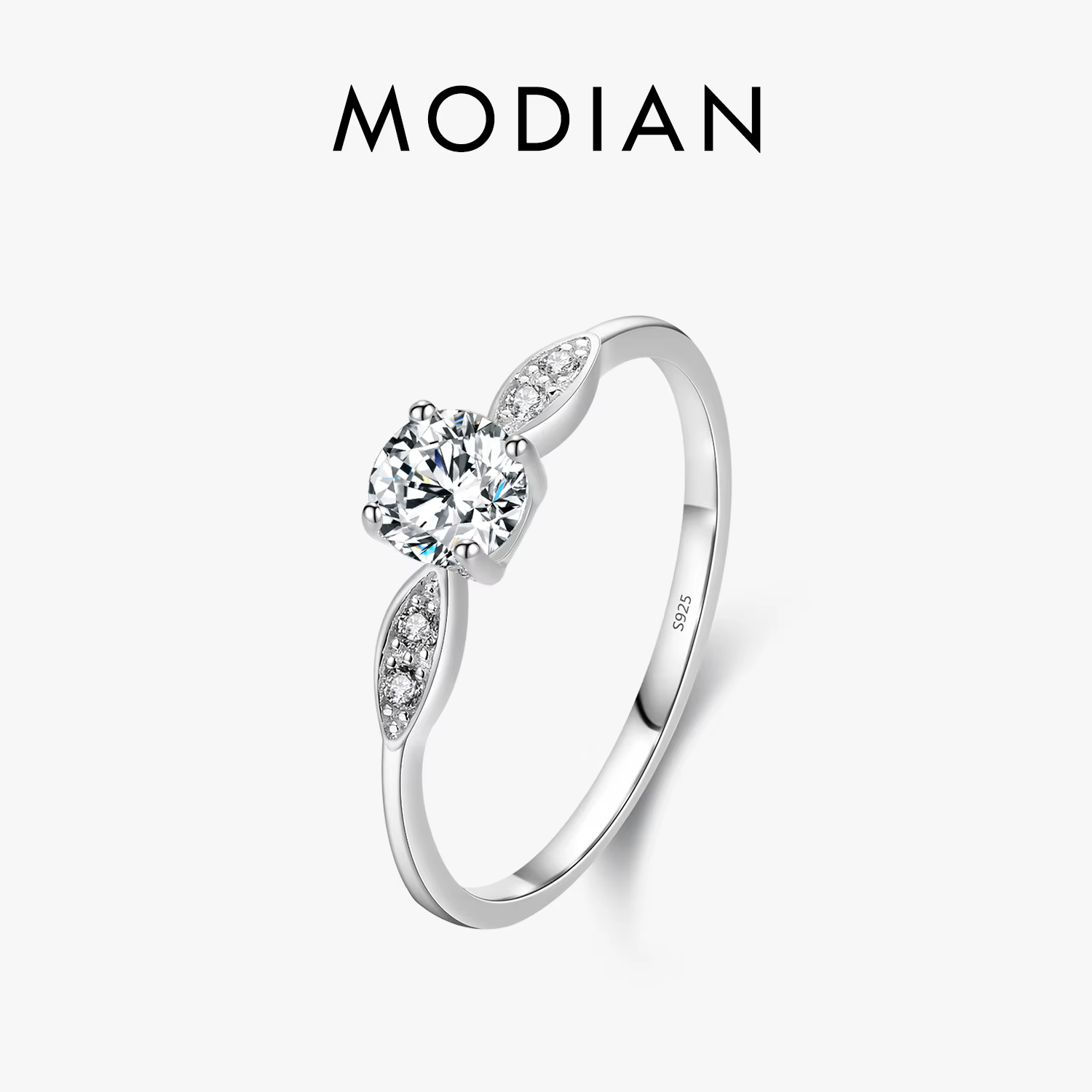 Modian – bague de mariage romantique en argent Sterling 925 véritable, ronde en zircone, classique, 