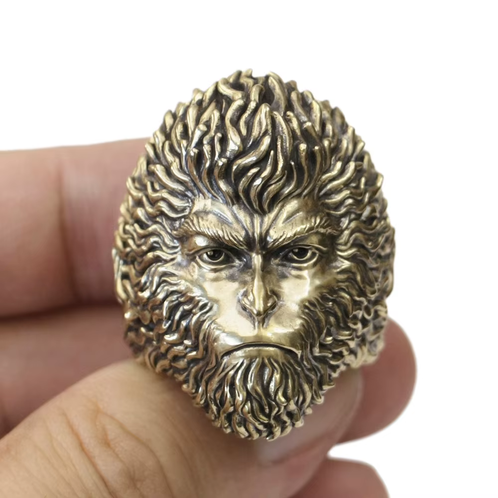 Détails Laiton Mythe noir Wukong Monkey King Biker Ring BR482 Taille américaine 8 ~ 15