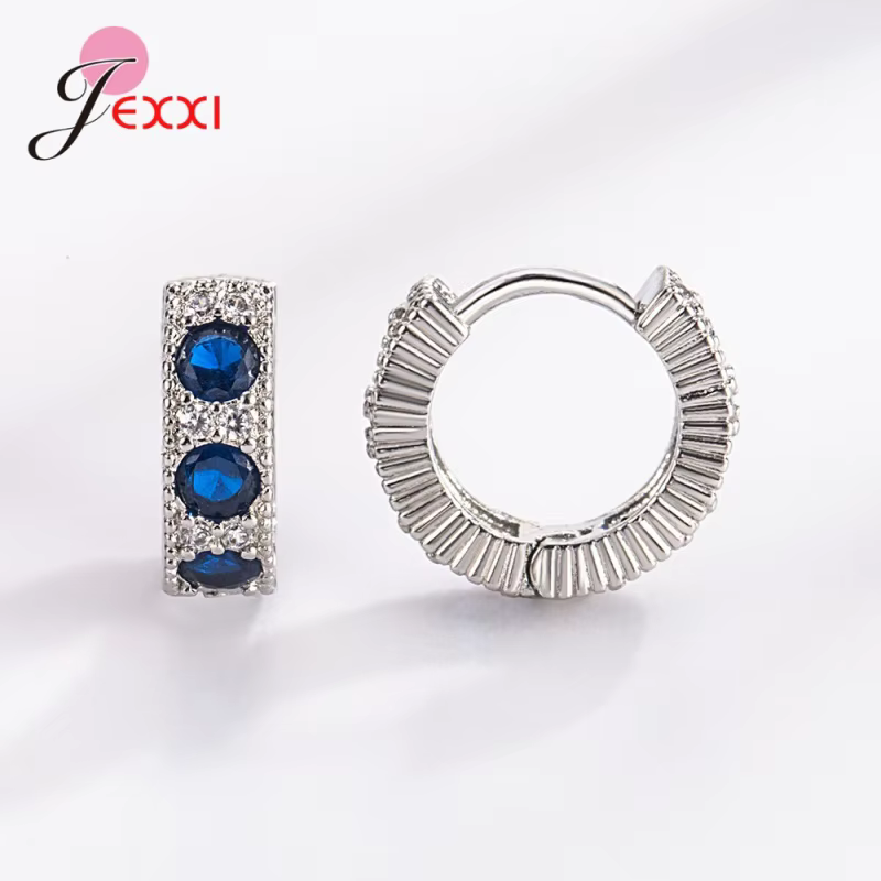 Boucle d'oreille classique pour femme, accessoires de fête de fiançailles et de mariage, en argent S