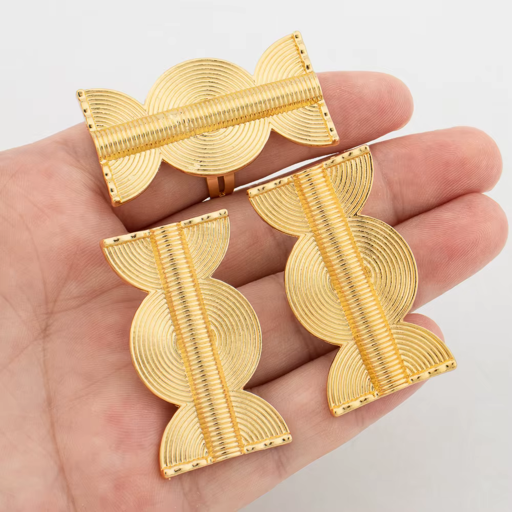 ChimWomen-Ensemble de bijoux plaqués or 18 carats pour femmes, boucle d'oreille, bague, exquis, luxe