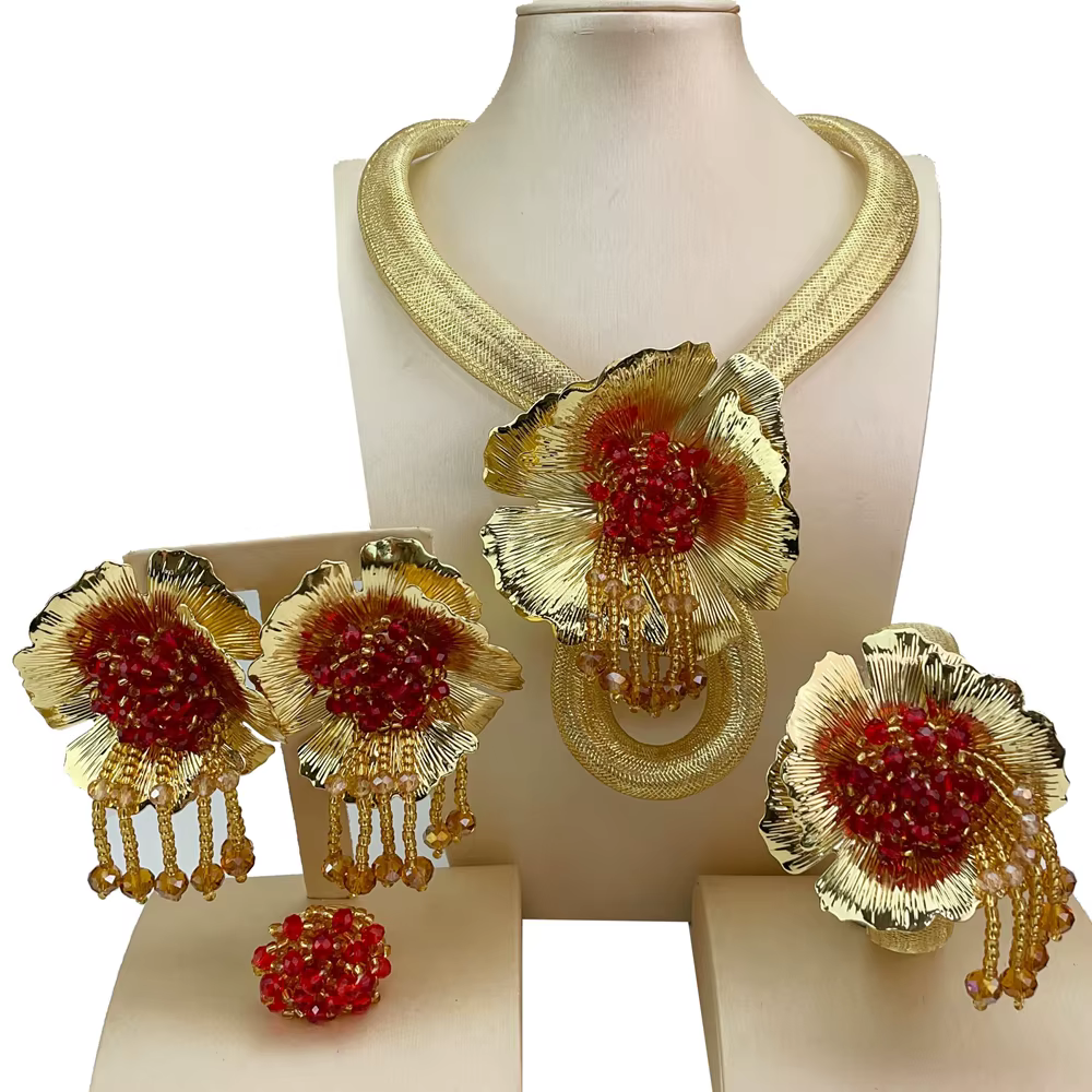 Ensembles de bijoux brésiliens pour femmes, bijoux pour gros patients, cadeau de mariage et de Noël,