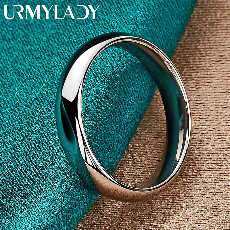URMYLADY Fine Argent Sterling 925 Lisse 7-10 #   Bague pour femmes, bijoux de fiançailles, de mariag