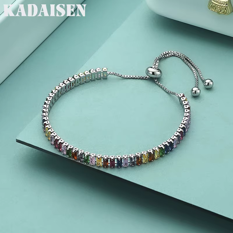 Bracelets réglables en argent Sterling 925 pour femmes, magnifiques bracelets en Zircon, bijoux de c