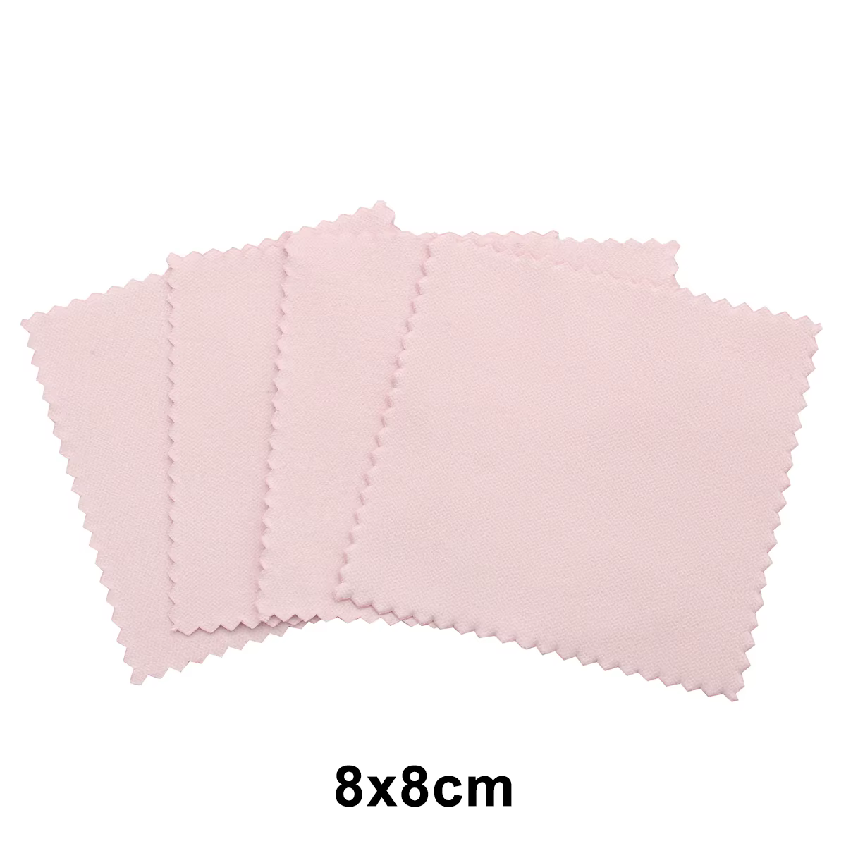 50 pcs/pack 8 cm * 8 cm bijoux polissage couleur rose tissu vernis chiffon de nettoyage soin pour 92