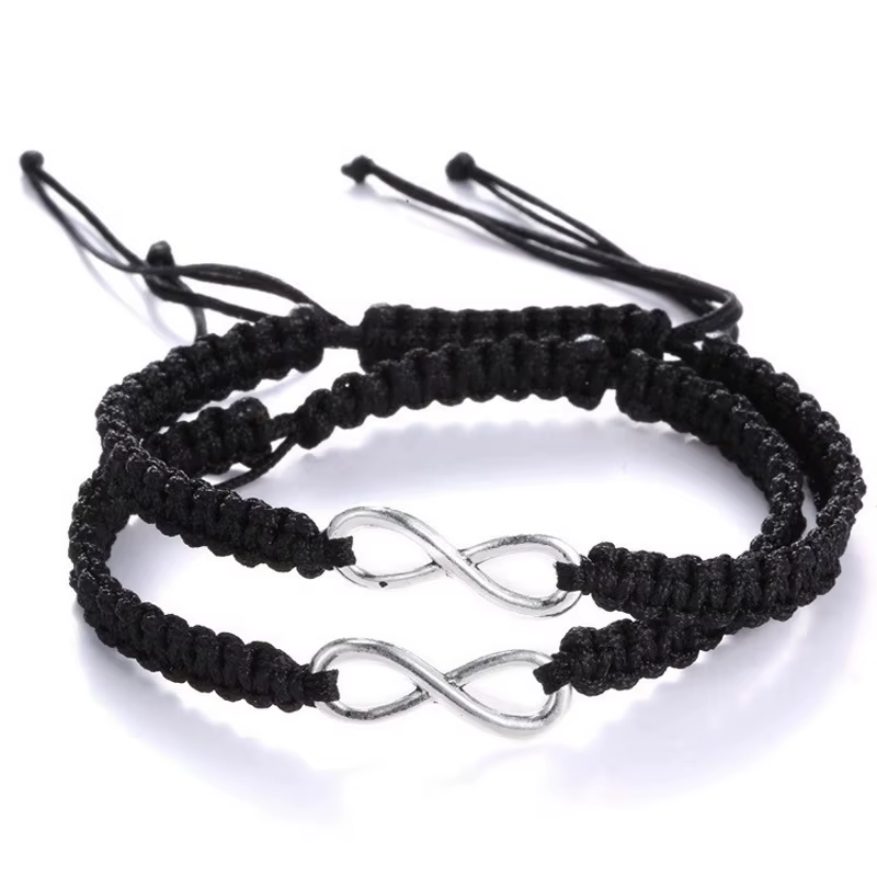 Ensemble de 2 bracelets rétro Infinity faits à la main, ensemble de bracelets d'amitié, bracelets et