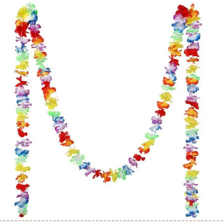 Guirxiété de Fleurs Hawaïennes, Banderole de Collier Artificiel Tropical, Décoration Florale Multico