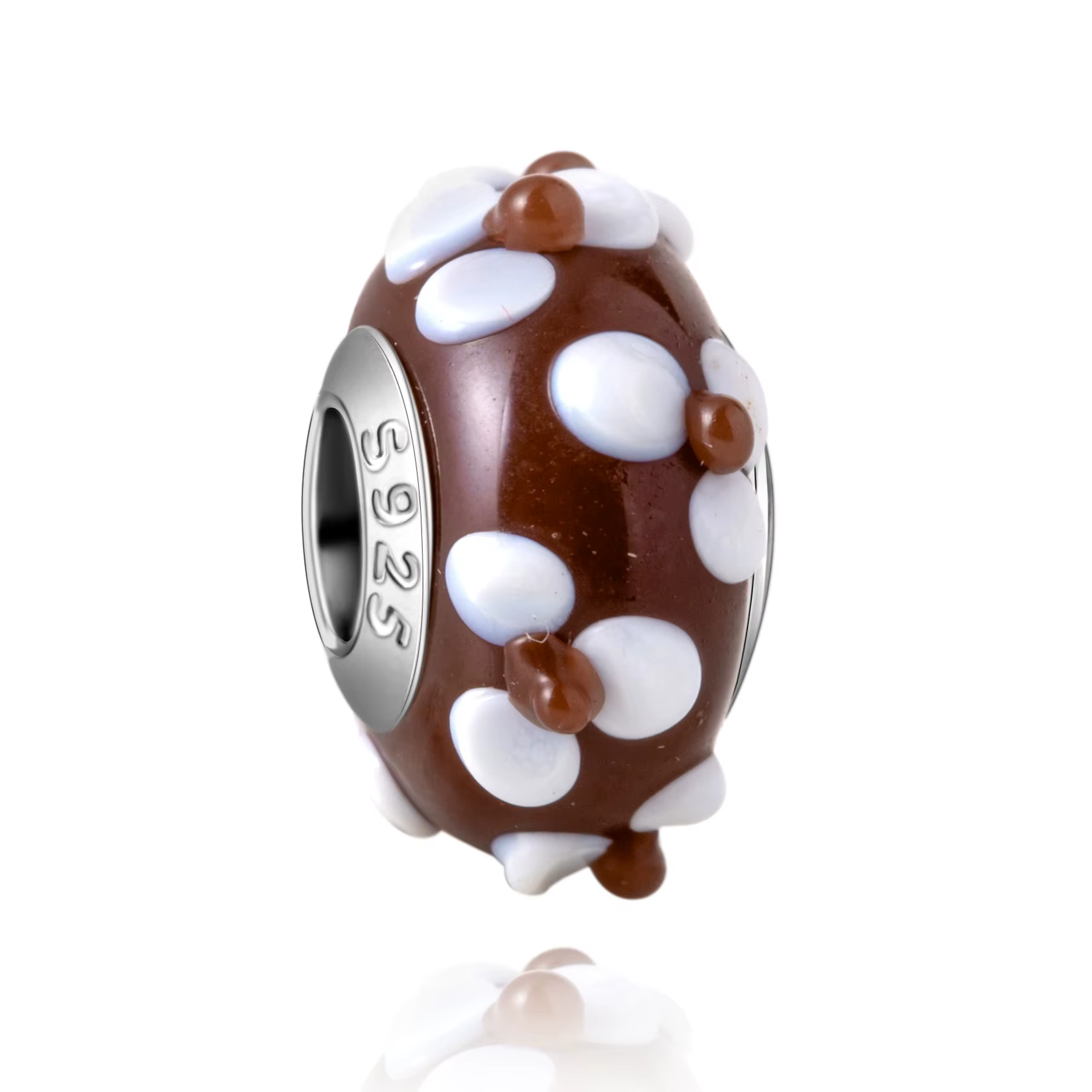 Breloque en verre de Murano en argent sterling 925, perle colorée, compatible avec les bracelets ori