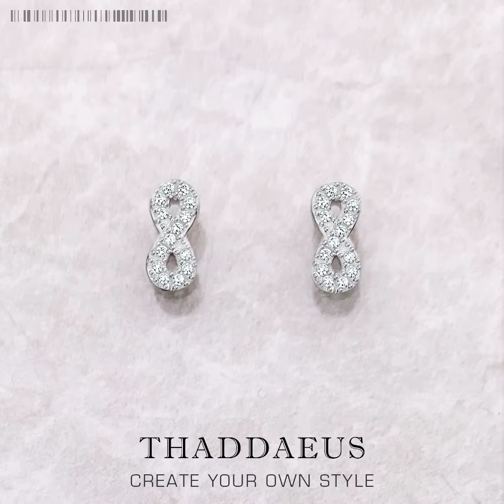 Clous d'oreilles Infinity Style européen bijoux fins pour femmes, cadeau d'amour romantique d'été en