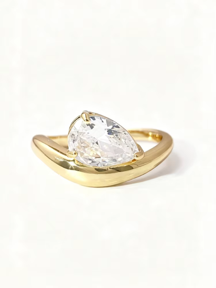 Bague en argent Sterling 925 pour femmes, Simple, à la mode, goutte d'eau, Zircon, fiançailles, mari