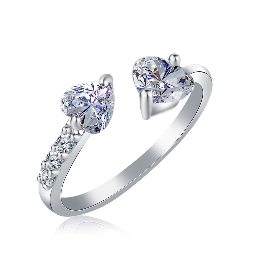 Bague rotative artisanale incrustée de zircon pour homme et femme, couleur or rose et argent, idéale