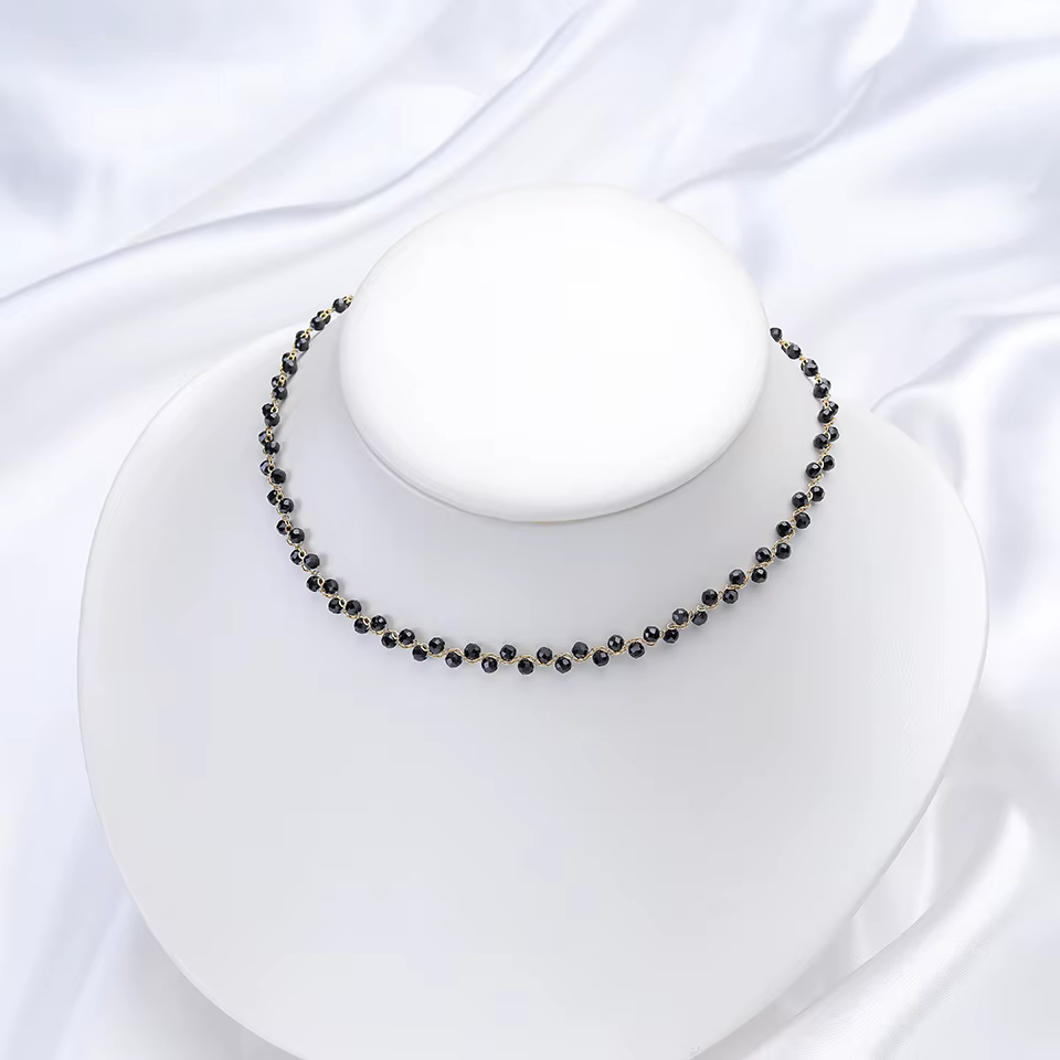 Collier en pierre naturelle pour femmes, Tourmaline/Fluorite/améthyste, ras du cou, bijoux de fête/m