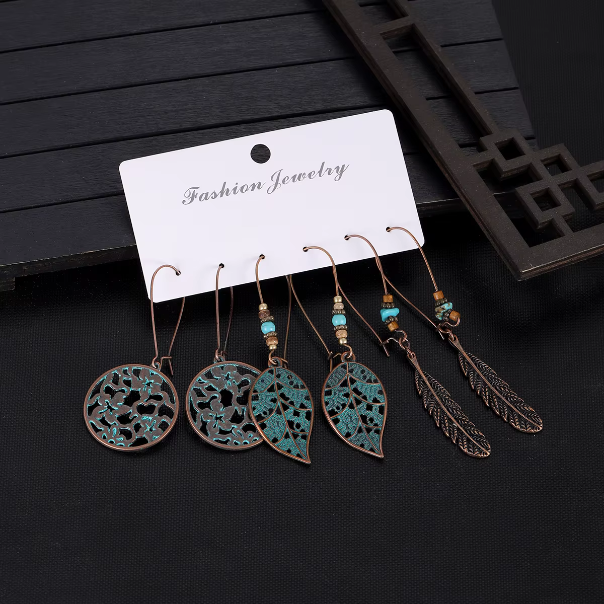 Vintage 2024 boucles d'oreilles ensembles Pendientes ethnique Bronze géométrique Triangle rond pende