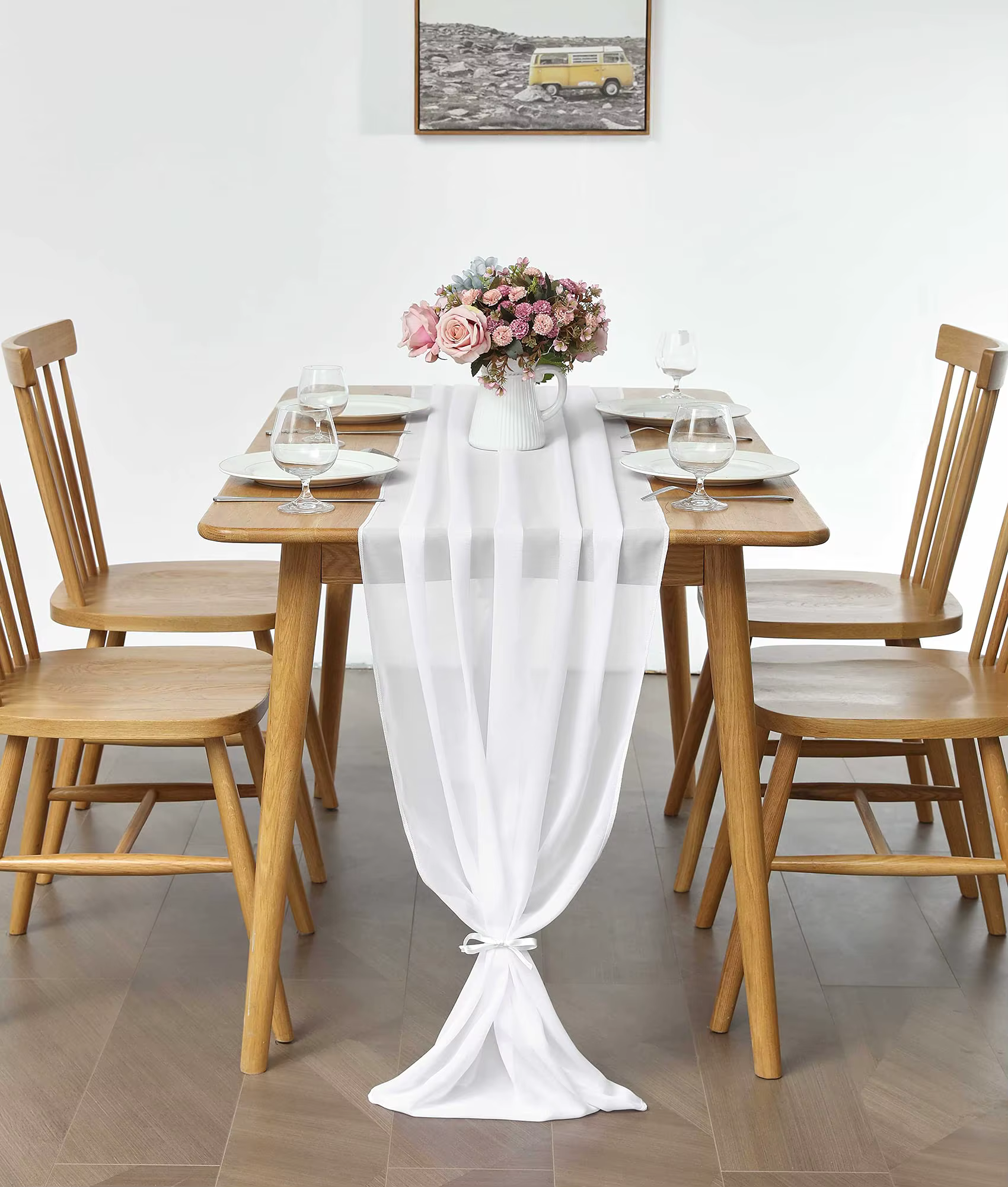 Chemin de Table en mousseline de soie, décoration de mariage, vert sauge, solide, luxe, rustique, po