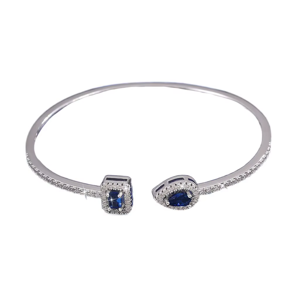 Bracelet manchette en zircon cubique, étanche, fait main, de luxe, style géométrique, coréen, INS, a