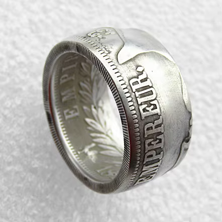 Bague Pièce Faite à la Main en Alliage Cuivre-Nickel, 5Francs, 1813A, TAN8-16