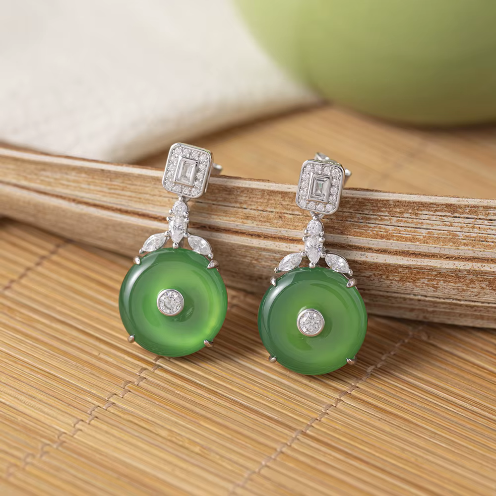 Vinregem-Boucles d'Oreilles Pendantes Vintage en Argent Sterling 925, Bijoux Fins, Diamant Naturel à