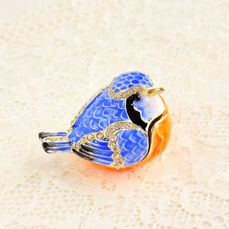 Boîte de rangement pour bijoux, ornements, bagues et boucles d'oreilles, décorée de diamants et pein